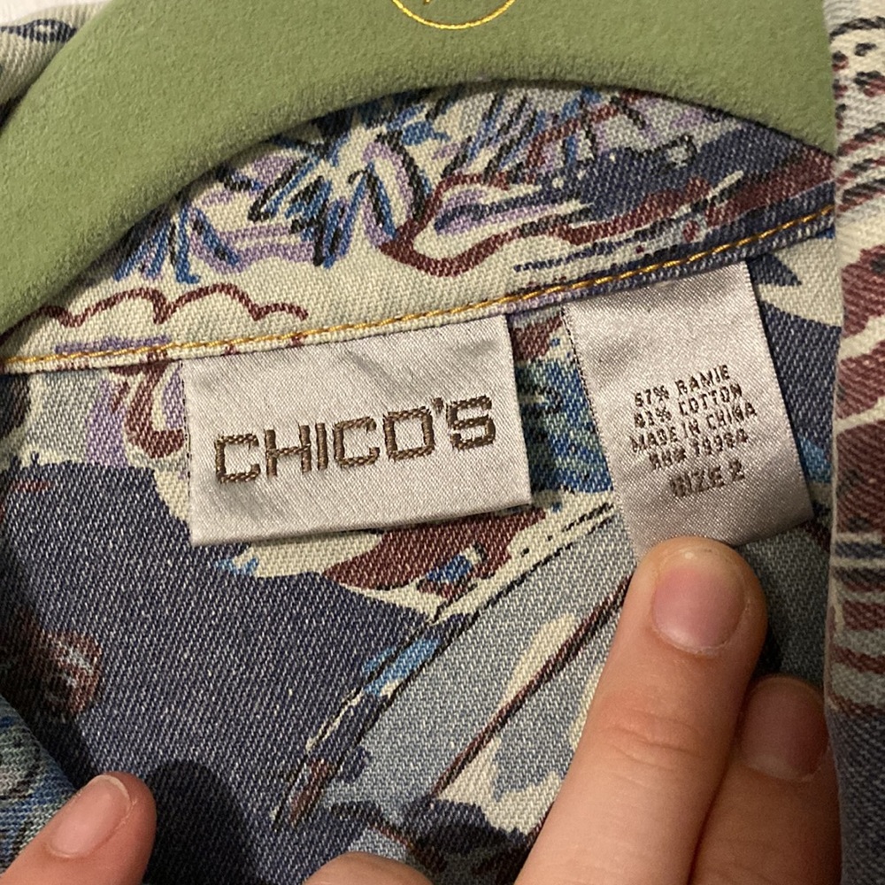 Chico’s Pattern Jean Jacket - Picture 3 of 4